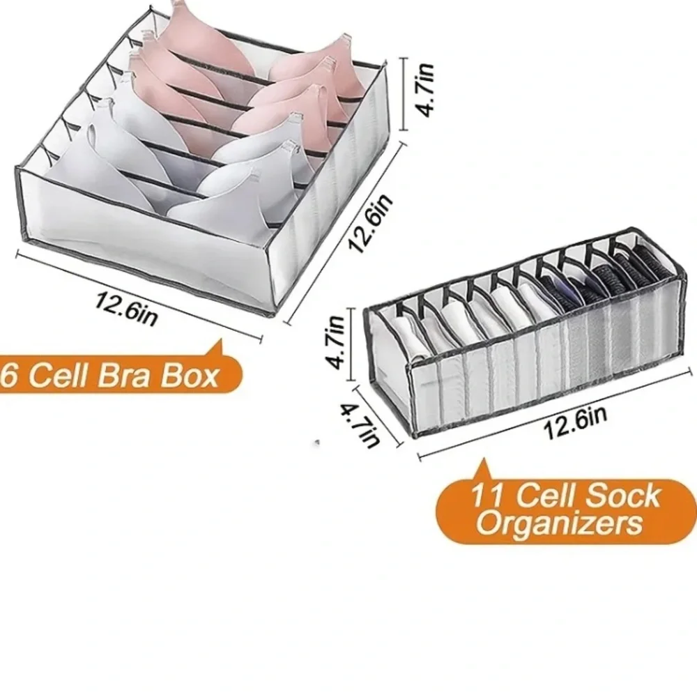 Mesh UnderGarment Organizers Grey Set of 2